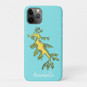 可愛いおもしろいチラシの海ドラゴン漫画イラストレーション iPhone 11 PROケース