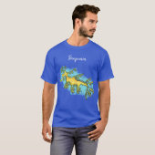 可愛いおもしろいチラシの海ドラゴン漫画イラストレーション Tシャツ (正面フル)