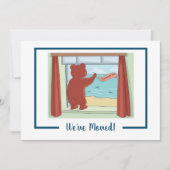 可愛いおもしろいテディベアビーチ引っ越しましたビジットアノ 案内状 (正面)