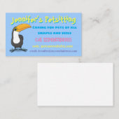 可愛いおもしろいトゥーカン鳥ペット座りサービス 名刺 (正面/裏面)