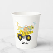 可愛いおもしろいトラクタートラックスクール誕生日 紙コップ (正面)