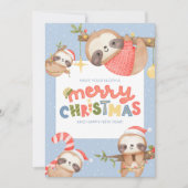 可愛いおもしろいトレンディーメリークリスマススロース シーズンカード (正面)