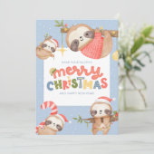 可愛いおもしろいトレンディーメリークリスマススロース シーズンカード (スタンド正面)