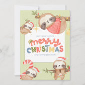 可愛いおもしろいトレンディーメリークリスマススロース シーズンカード (正面)