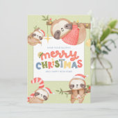 可愛いおもしろいトレンディーメリークリスマススロース シーズンカード (スタンド正面)