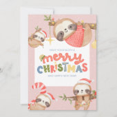 可愛いおもしろいトレンディーメリークリスマススロース シーズンカード (正面)
