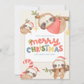 可愛いおもしろいトレンディーメリークリスマススロース シーズンカード (正面)