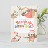 可愛いおもしろいトレンディーメリークリスマススロース シーズンカード (スタンド正面)