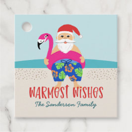 可愛いおもしろいトロピカルサンタプールフロート名 フェイバータグ