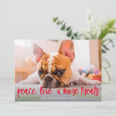 可愛いおもしろいドッグキャットトリートホリデーフォトカード シーズンカード (スタンド正面)