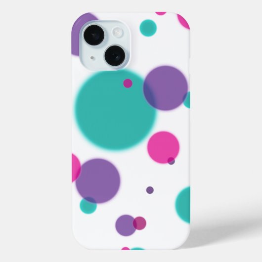 可愛いおもしろいドットの模様(紫ピンクティール(緑がかった色)色) Case-Mate iPhoneケース (裏面)