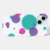 可愛いおもしろいドットの模様(紫ピンクティール(緑がかった色)色) Case-Mate iPhoneケース (裏面 (横))