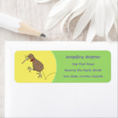 可愛いおもしろいニュージーランドのキウイのジャンプ漫画 ラベル (インサイチュ)