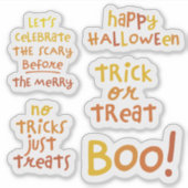 可愛いおもしろいハロウィンフレーズオレンジ シール (正面)
