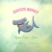 可愛いおもしろいハンマーヘッドシャーク漫画 ウィンドウサイン (シート3)