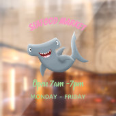 可愛いおもしろいハンマーヘッドシャーク漫画 ウィンドウサイン (シート2)