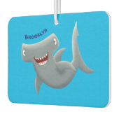 可愛いおもしろいハンマーヘッドシャーク漫画 カーエアーフレッシュナー (左)