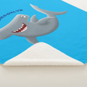 可愛いおもしろいハンマーヘッドシャーク漫画 シェルパブランケット (3/4)