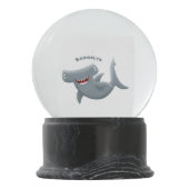 可愛いおもしろいハンマーヘッドシャーク漫画 スノーグローブ (裏面)