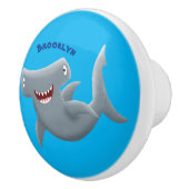 可愛いおもしろいハンマーヘッドシャーク漫画 セラミックノブ (右)