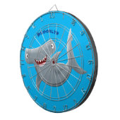 可愛いおもしろいハンマーヘッドシャーク漫画 ダーツボード (正面右)