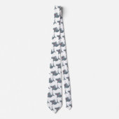 可愛いおもしろいハンマーヘッドシャーク漫画 ネクタイ (正面)