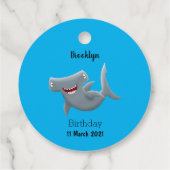 可愛いおもしろいハンマーヘッドシャーク漫画 フェイバータグ (裏面)