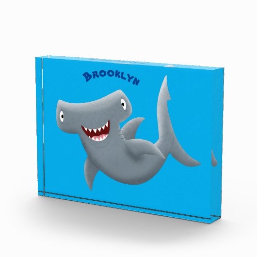 可愛いおもしろいハンマーヘッドシャーク漫画 フォトブロック (右)