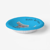 可愛いおもしろいハンマーヘッドシャーク漫画 ペーパーボウル (傾斜あり)