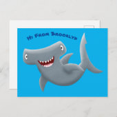 可愛いおもしろいハンマーヘッドシャーク漫画 ポストカード (正面/裏面)