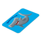 可愛いおもしろいハンマーヘッドシャーク漫画 マグネット (左側)