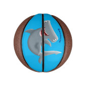 可愛いおもしろいハンマーヘッドシャーク漫画 ミニバスケットボール (縦)