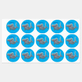 可愛いおもしろいハンマーヘッドシャーク漫画 ラベル (シート)