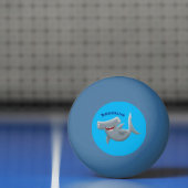 可愛いおもしろいハンマーヘッドシャーク漫画 卓球ボール (ネット)