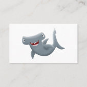 可愛いおもしろいハンマーヘッドシャーク漫画 名刺 (裏面)