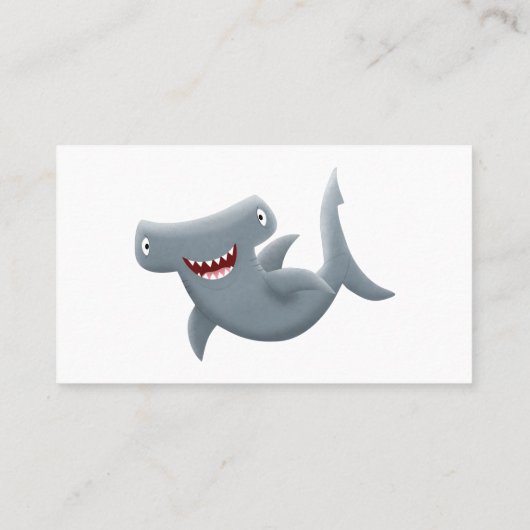 可愛いおもしろいハンマーヘッドシャーク漫画 名刺 (裏面)