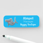 可愛いおもしろいハンマーヘッドシャーク漫画 名札 (インサイチュ)