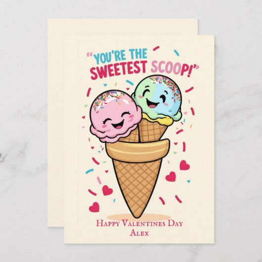 可愛いおもしろいバレンタインデー シーズンカード (正面/裏面)