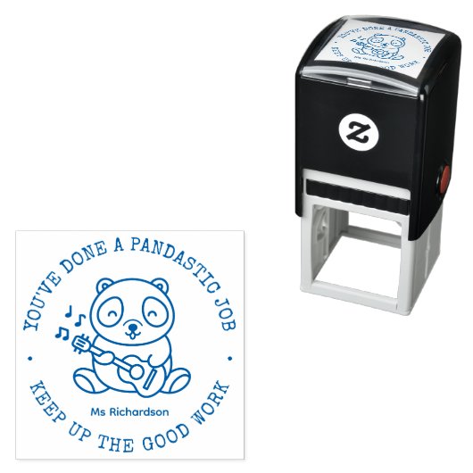 可愛いおもしろいパンダプンファンタスティックな仕事の先生賞賛 セルフインキングスタンプ (インサイチュ)