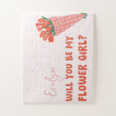 可愛いおもしろいパーソナライズされた花の少女の提案 ジグソーパズル (縦)