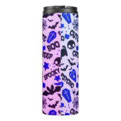 可愛いおもしろいパープル、ブルーとブラックのハロウィーン タンブラー (裏面)