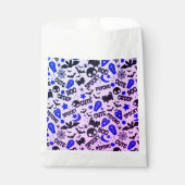 可愛いおもしろいパープル、ブルーとブラックのハロウィーン フェイバーバッグ (正面)