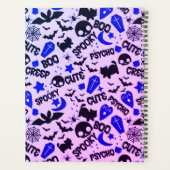 可愛いおもしろいパープル、ブルーとブラックのハロウィーン プランナー手帳 (裏面)