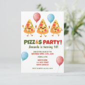 可愛いおもしろいピザキッド誕生日パーティーの招待状 招待状 (スタンド正面)