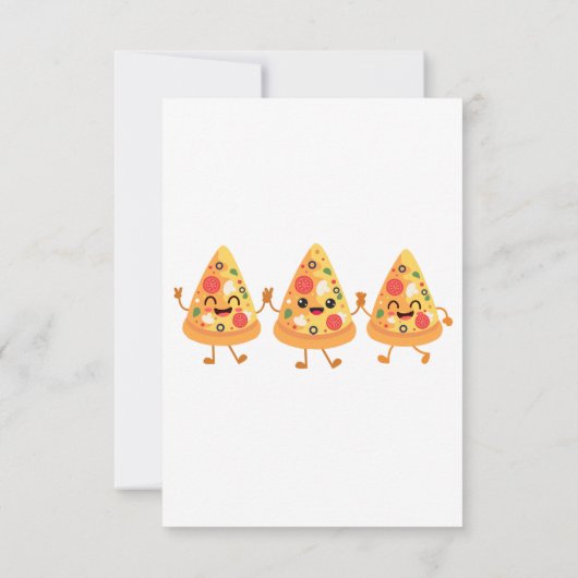 可愛いおもしろいピザキッド誕生日パーティーの招待状 招待状 (裏面)