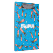 可愛いおもしろいピンクのイカ漫画 クリップボード (右)