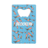 可愛いおもしろいピンクのイカ漫画 クレジットカード栓抜き (裏面)