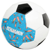 可愛いおもしろいピンクのイカ漫画 サッカーボール (3/4)