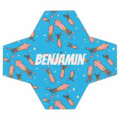 可愛いおもしろいピンクのイカ漫画 サッカーボール (フラット)