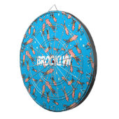 可愛いおもしろいピンクのイカ漫画 ダーツボード (正面右)